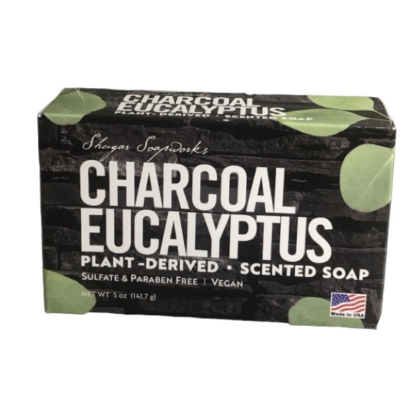 ShugarSoap Works 2 Vegan Oatmeal Coconut & Charcoal Eucalyptus Scented Bar Soaps - Picture 3 of 3